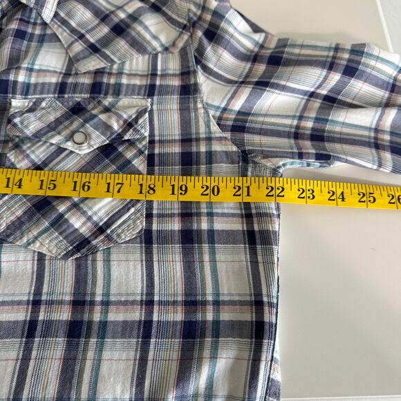 Tecovas Men's Shirt Medium Plaid Pearl Snap Button Down Western Cowboy Rodeo - Picture 11 of 14